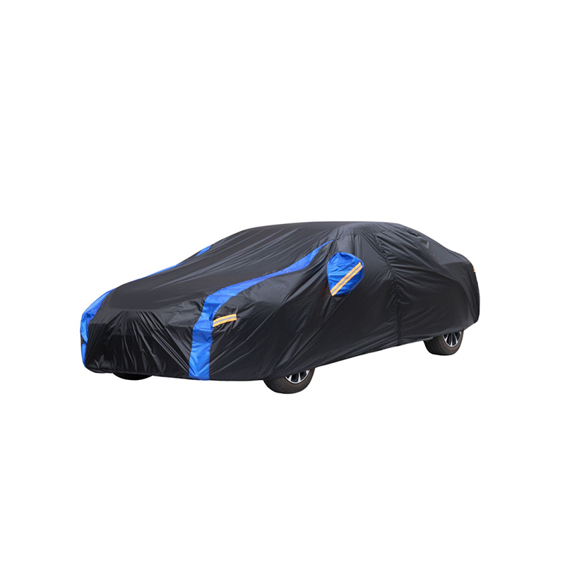 Čierno-modrý vodeodolný polyesterový taftový celopoťah do auta